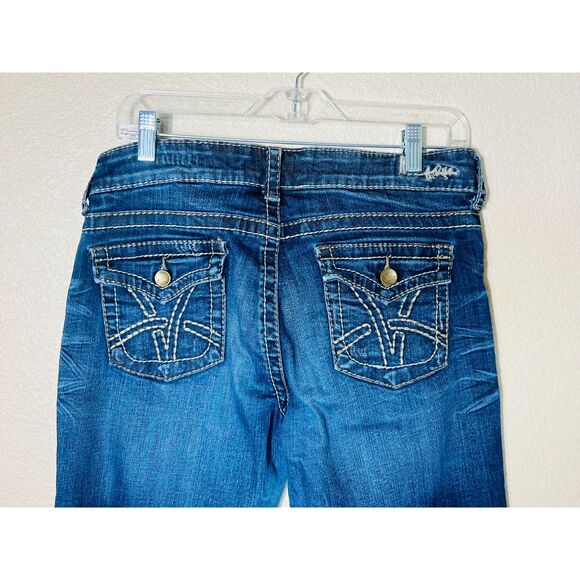 KUT from the Cloth So Low Rise Distressed Denim Jeans 10 Wide Leg - Picture 4 of 12